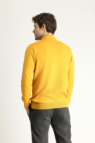  Hardal Polo Yaka Regular Fit Pamuklu Triko Kazak