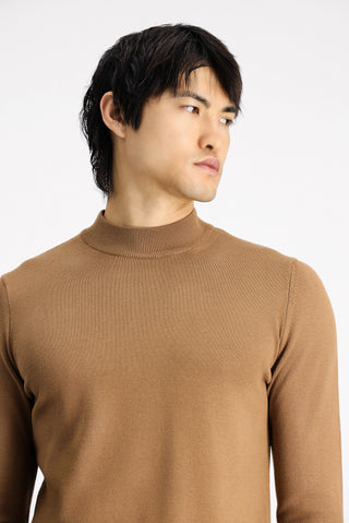  Camel Yarım Balıkçı Yaka Regular Fit Pamuklu Triko Kazak