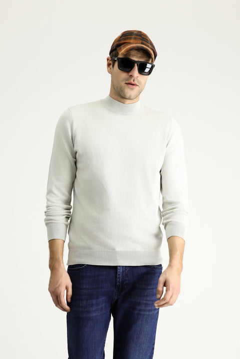 Taş Yarım Balıkçı Yaka Regular Fit Pamuklu Triko Kazak