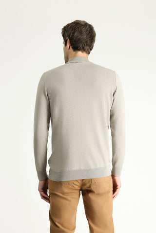  Orta Vizon Yarım Balıkçı Yaka Regular Fit Pamuklu Triko Kazak