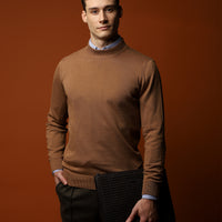 Camel Yarım Balıkçı Yaka Slim Fit Dar Kesim Pamuklu Triko Kazak