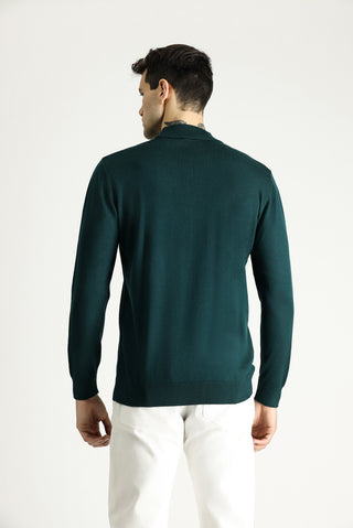  Koyu Petrol Yarım Balıkçı Yaka Slim Fit Dar Kesim Triko Kazak