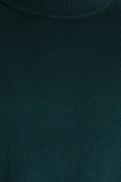 Koyu Petrol Yarım Balıkçı Yaka Slim Fit Dar Kesim Triko Kazak