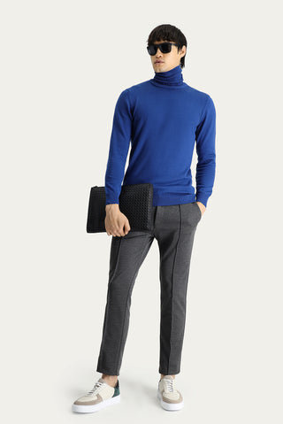  İndigo Balıkçı Yaka Regular Fit Pamuklu Triko Kazak