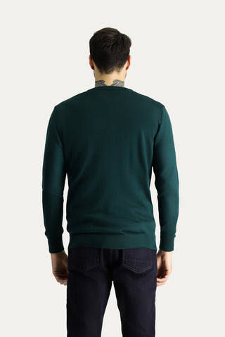  Koyu Petrol V Yaka Slim Fit Dar Kesim Triko Kazak