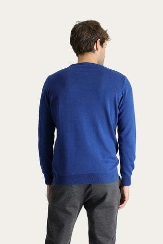  İndigo Bisiklet Yaka Regular Fit Pamuklu Triko Kazak