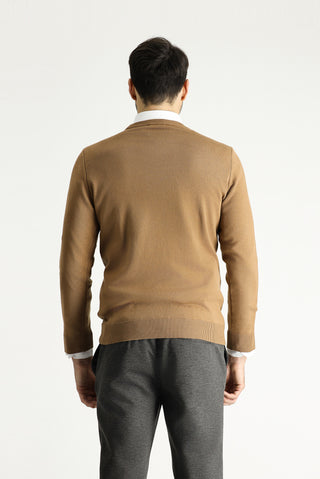  Camel Bisiklet Yaka Regular Fit Pamuklu Triko Kazak