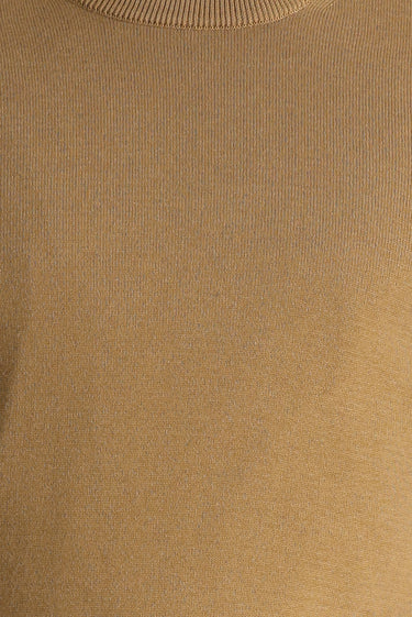 Camel Bisiklet Yaka Regular Fit Pamuklu Triko Kazak