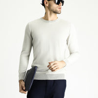 Taş Bisiklet Yaka Regular Fit Pamuklu Triko Kazak