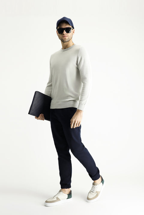 Taş Bisiklet Yaka Regular Fit Pamuklu Triko Kazak