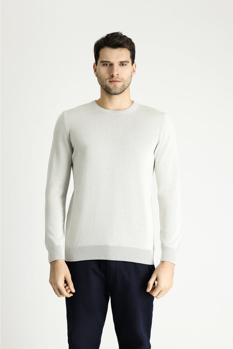 Taş Bisiklet Yaka Regular Fit Pamuklu Triko Kazak