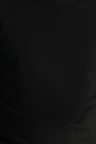  Siyah Bisiklet Yaka Slim Fit Dar Kesim Pamuklu Triko Kazak