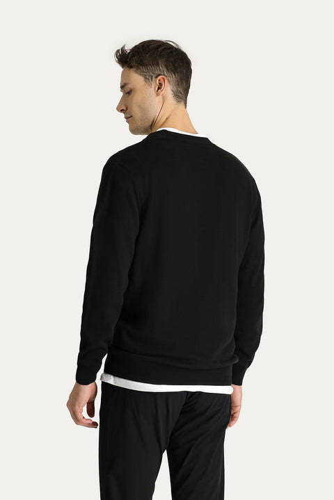 Siyah Pamuklu Triko Hırka