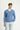 Havacı Mavi Polo Yaka Slim Fit Dar Kesim Desenlli Pamuklu Yünlü Triko Kazak