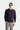 Koyu Mor Polo Yaka Slim Fit Dar Kesim Desenli Yünlü Triko Kazak