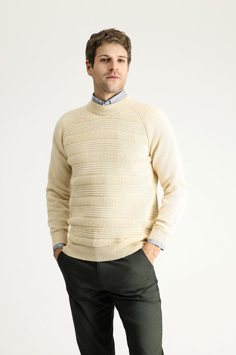 Taş Yarım Balıkçı Yaka Slim Fit Dar Kesim Desenli Yünlü Pamuklu Triko Kazak