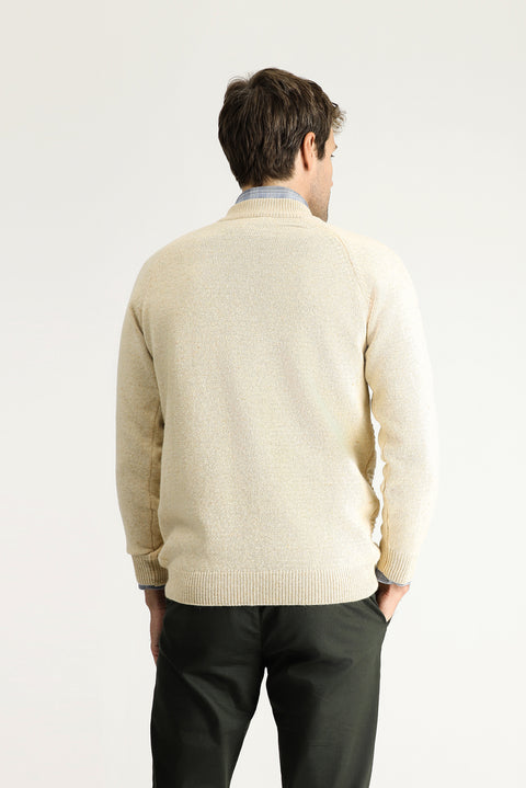 Taş Yarım Balıkçı Yaka Slim Fit Dar Kesim Desenli Yünlü Pamuklu Triko Kazak