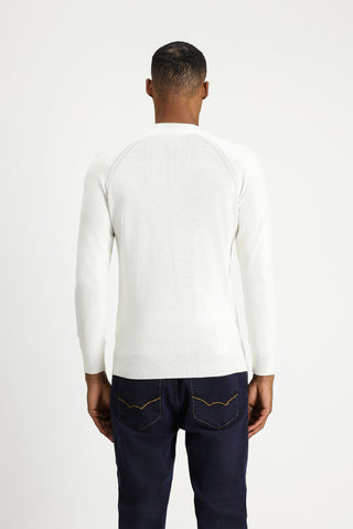  Ekru Yarım Balıkçı Yaka Slim Fit Dar Kesim Pamuklu Triko Kazak