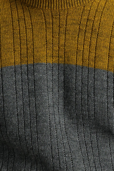 Koyu Antrasit Yarım Balıkçı Yaka Slim Fit Dar Kesim Desenli Triko Kazak