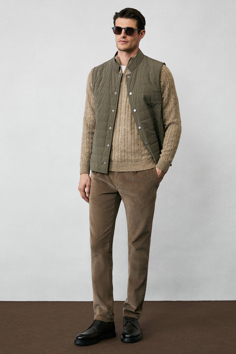 Orta Vizon Yarım Balıkçı Yaka Fermuarlı Regular Fit Desenli Triko Kazak