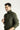 Orta Haki Balıkçı Yaka Slim Fit Dar Kesim Desenli Triko Kazak