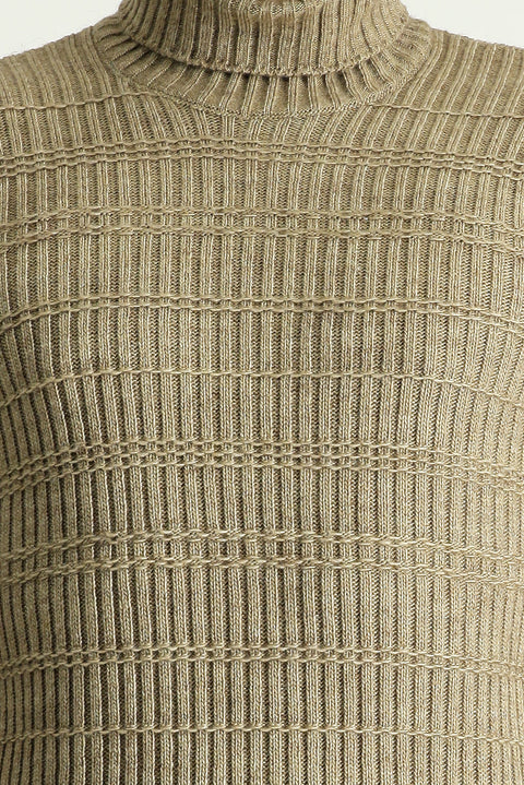 Orta Vizon Balıkçı Yaka Slim Fit Dar Kesim Desenli Triko Kazak