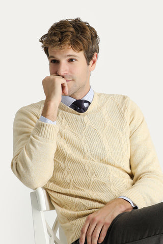  Taş Bisiklet Yaka Slim Fit Dar Kesim Yünlü Desenli Pamuklu Triko Kazak