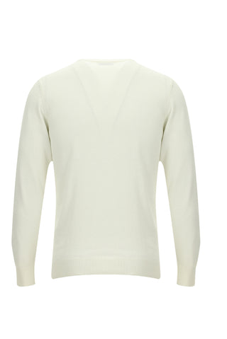  Ekru Bisiklet Yaka Desenli Triko Kazak