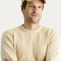 Taş Bisiklet Yaka Slim Fit Dar Kesim Yünlü Desenli Triko Kazak