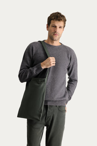  Orta Füme Bisiklet Yaka Slim Fit Dar Kesim Dikişsiz Desenli Yünlü Triko Kazak