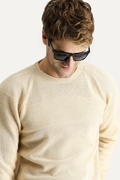 Taş Bisiklet Yaka Slim Fit Dar Kesim Dikişsiz Desenli Yünlü Triko Kazak