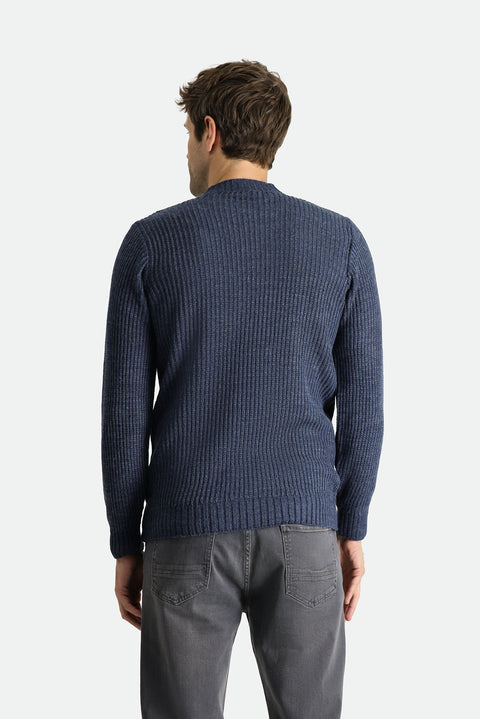 İndigo Bisiklet Yaka Slim Fit Dar Kesim Desenli Triko Kazak