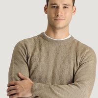 Orta Vizon Bisiklet Yaka Regular Fit Desenli Triko Kazak