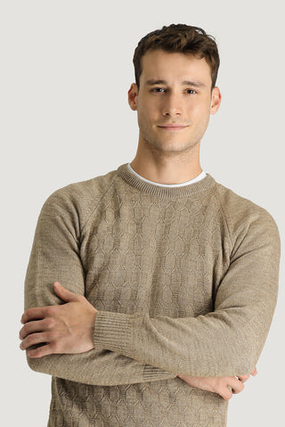  Orta Vizon Bisiklet Yaka Regular Fit Desenli Triko Kazak