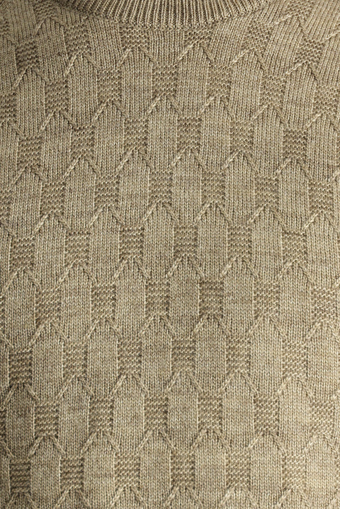 Orta Vizon Bisiklet Yaka Regular Fit Desenli Triko Kazak