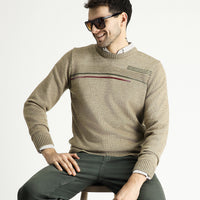 Orta Vizon Bisiklet Yaka Regular Fit Desenli Triko Kazak