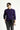 Mor Bisiklet Yaka Slim Fit Dar Kesim Desenli Triko Kazak