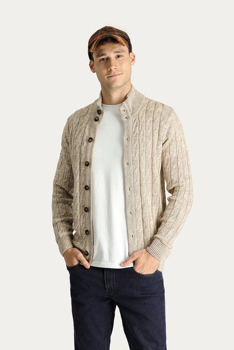 Medium Beige Knitted Cardigan