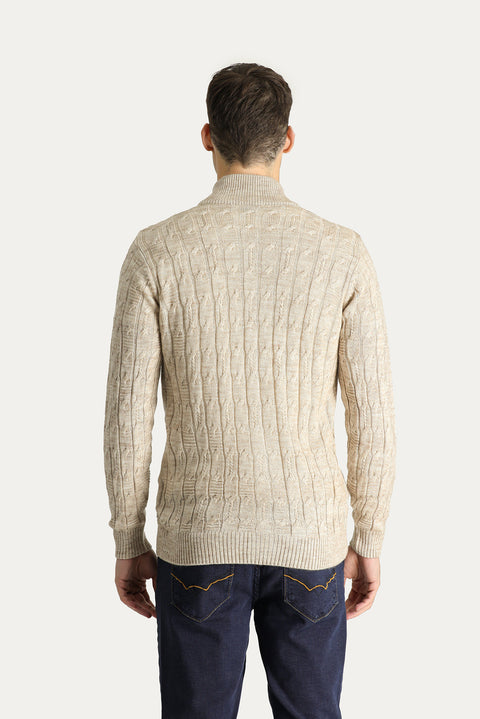 Medium Beige Knitted Cardigan