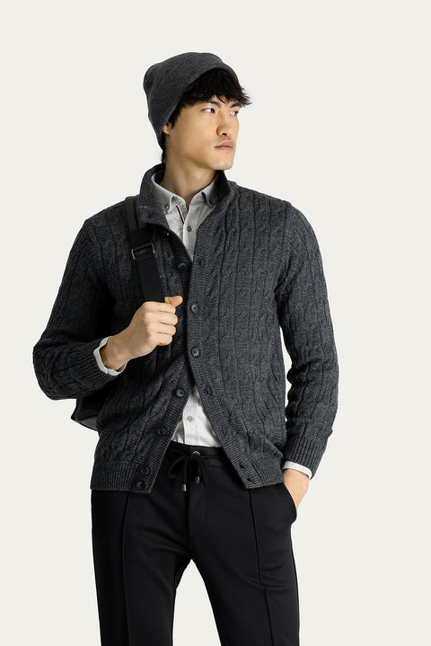 Dark Anthracite Knitted Cardigan
