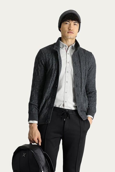 Dark Anthracite Knitted Cardigan