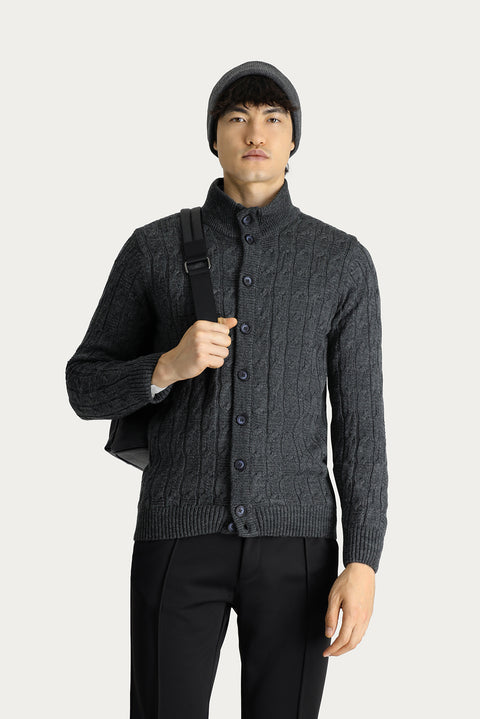 Dark Anthracite Knitted Cardigan