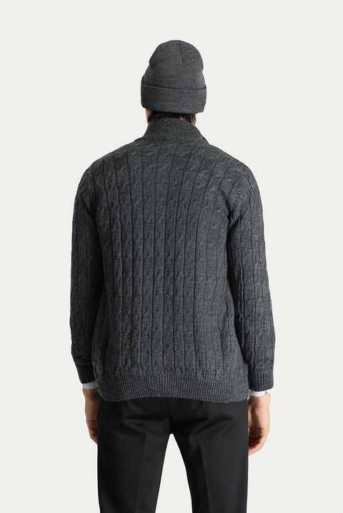 Dark Anthracite Knitted Cardigan