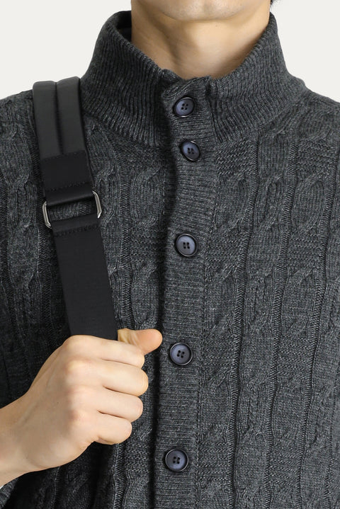 Dark Anthracite Knitted Cardigan