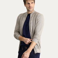 Orta Vizon Slim Fit Dar Kesim Yünlü Desenli Pamuklu Triko Hırka