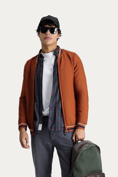 Tarçın  Slim Fit Dar Kesim Fermuarlı Triko Hırka