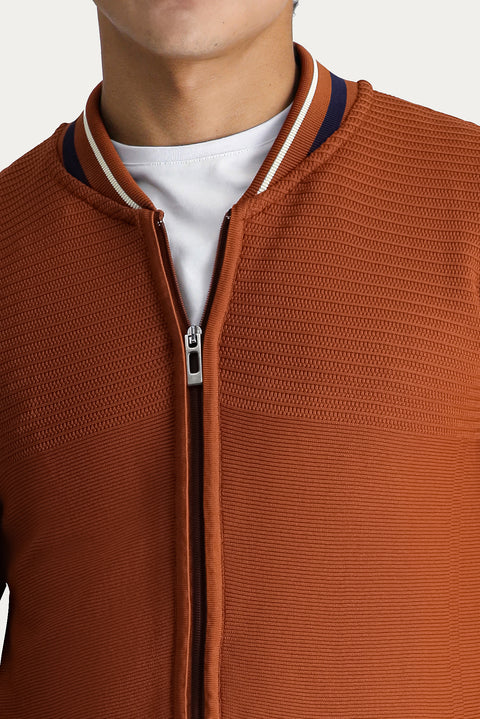 Tarçın  Slim Fit Dar Kesim Fermuarlı Triko Hırka