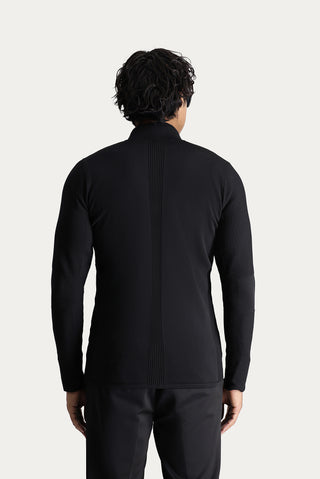  Siyah Slim Fit Dar Kesim Fermuarlı Triko Hırka