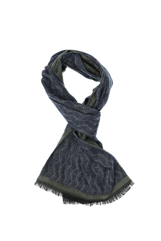  Koyu Ye?il Çift Tarafl? Desenli Atk?-Ki??l?