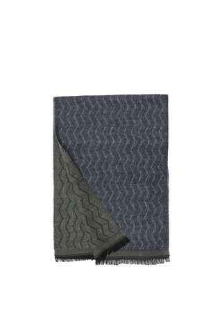  Koyu Ye?il Çift Tarafl? Desenli Atk?-Ki??l?